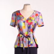 Top Iris Soie Pastel Gris