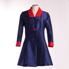 Manteau 3/4 Hors saison Soie Bleu Nuit