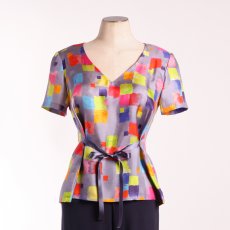 Top Iris Soie Pastel Gris